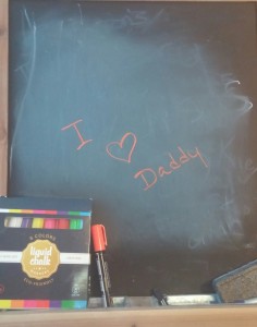 We left a message for Daddy on our message board. 